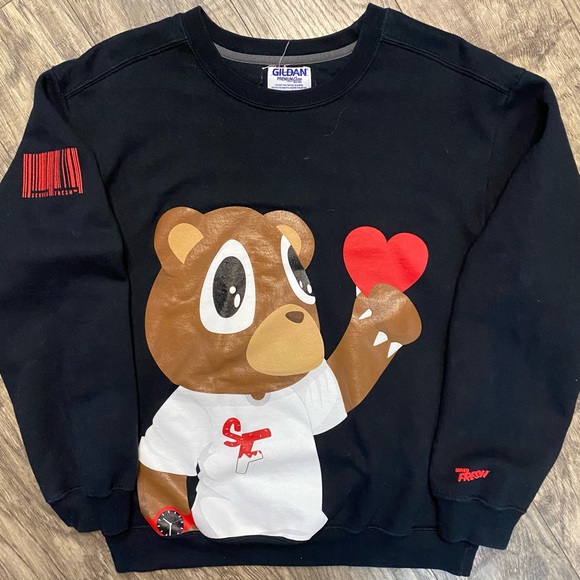 Vintage Other - Vintage Get Well Ye Bear Black Pullover Crewneck Sweatshirt Served Fresh Size M